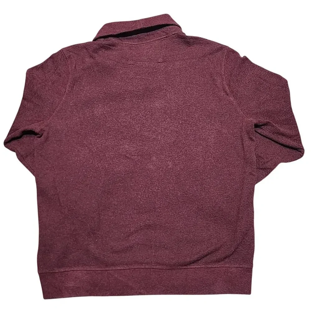 Banana Republic Men's Ultra Soft Waffle Long Sleeve Sweater V Neck Burgundy XL